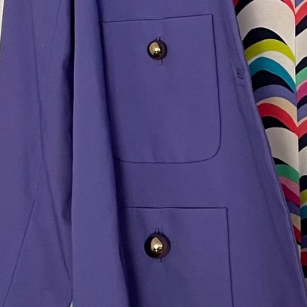 Kate Spade Bright Periwinkle/Purple Trench Coat - Picture 6 of 12